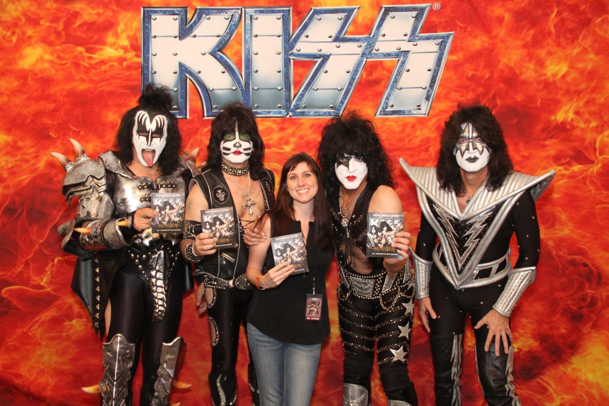 Brittany Hodak with the band KISS working on Zinepak together