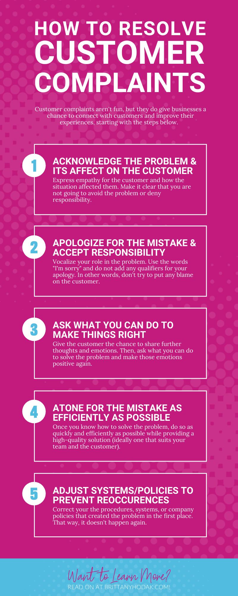 How To Resolve Customer Complaints In 5 Steps | Brittany Hodak