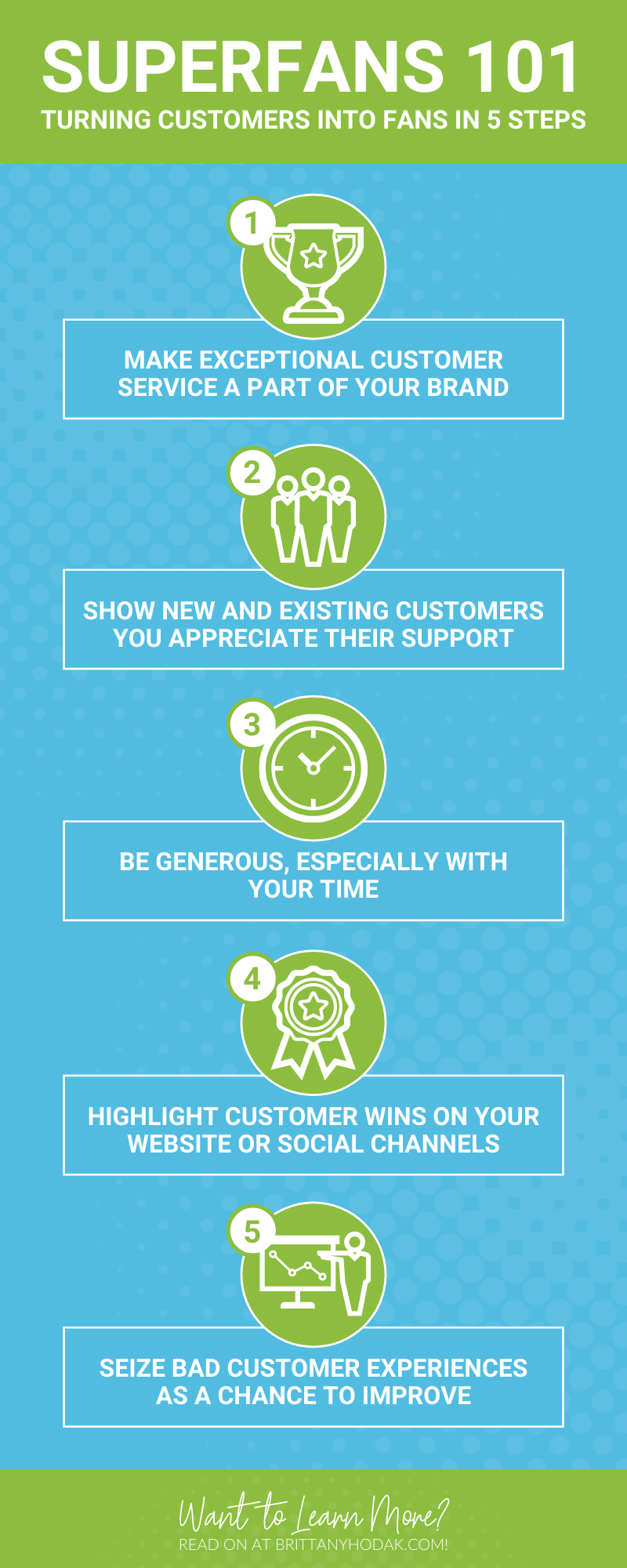 Infographic for Superfans 101 Turning Customers Into Fans In 5 Steps - Brittany Hodak