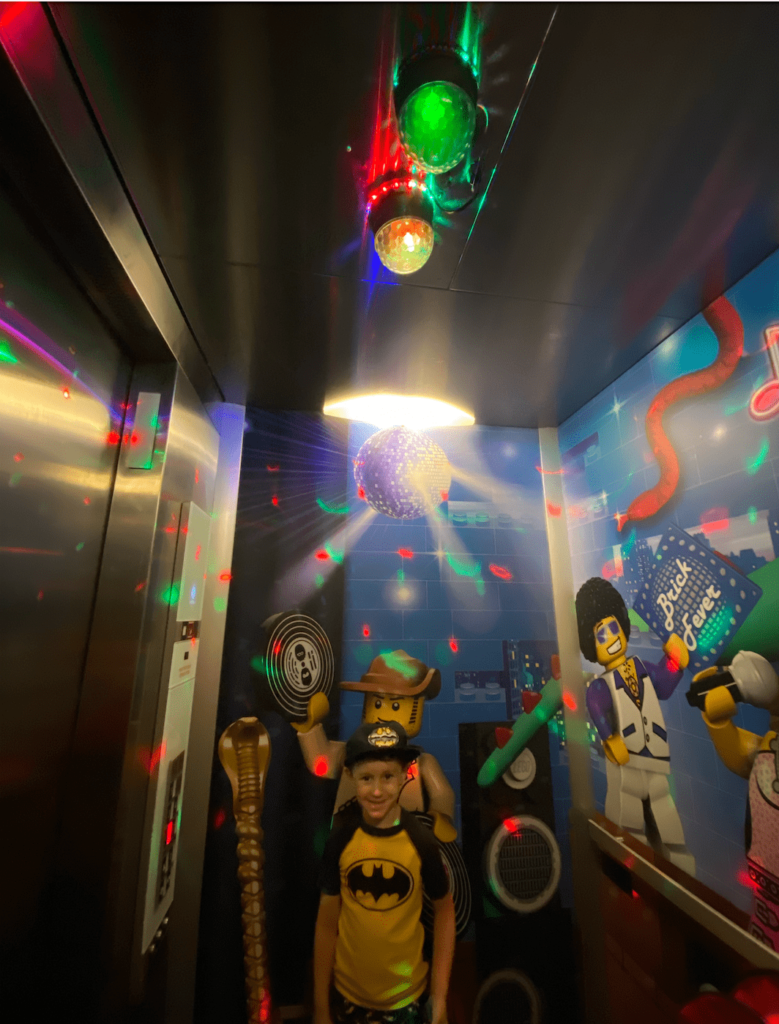 Legoland intentional experience design with the elevator disco dance party