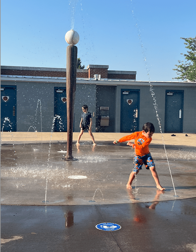 My sons at the Bowling Green Hot Rods splash pad