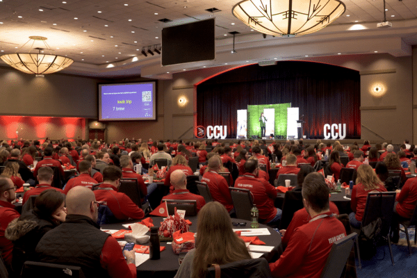Brittany Hodak learning customer loyalty strategies from a financial cooperative