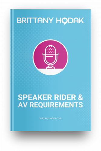 Speaker Rider and AV Requirements Book Mockup - Brittany Hodak